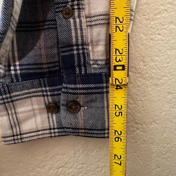 HB Harbor Bay Men's 3XLT Flannel Shirt Long Sleeve Blue Plaid Button-Down Cotton - Picture 11 of 16